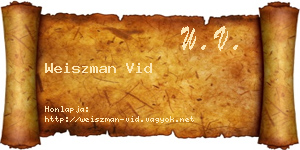 Weiszman Vid névjegykártya